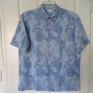 Cafe Luna Mens S/S Blue Floral Casual Hawaiian Shirt NWOT - Size Large